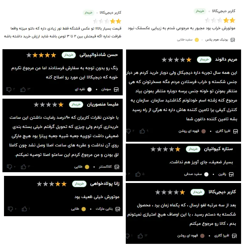 نظر مشتریان دیجی کالا از تجربه خرید ساعت دیواری