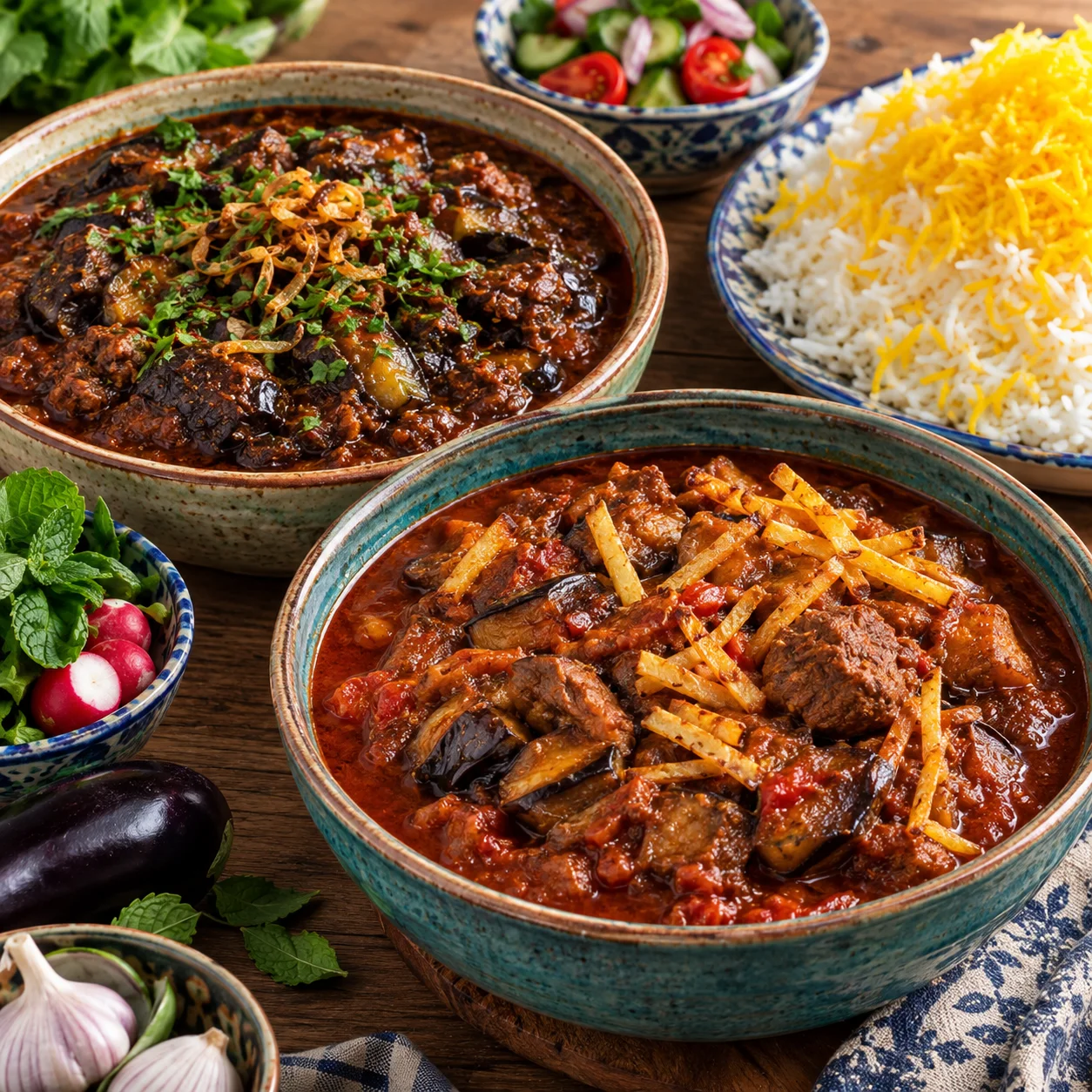 خورشت بادمجان و خورشت قیمه بادمجان
